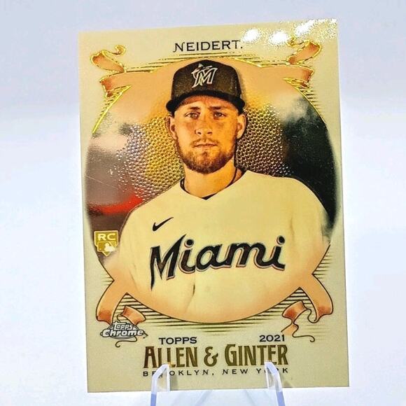 Nick Neidert RC 2021 Topps Chrome Allen & Ginter RC #300 Marlins - Picture 7 of 8